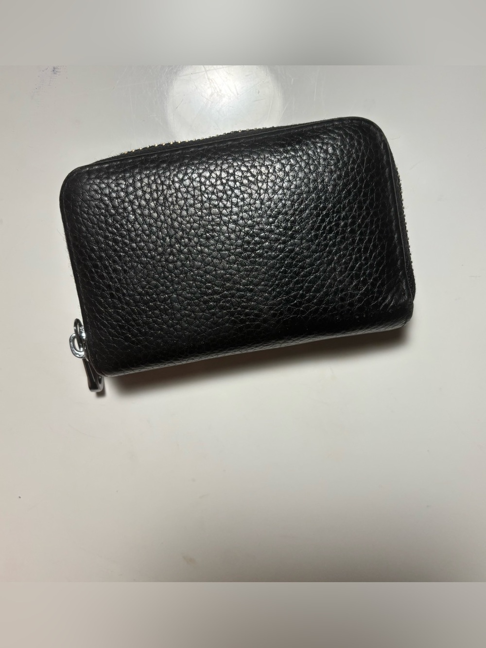 Black Textured Zip Card Wallet